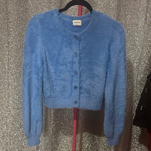 Aritzia Sunday Best Carmen Cardigan Soft Blue Button-Up - Picture 3 of 8